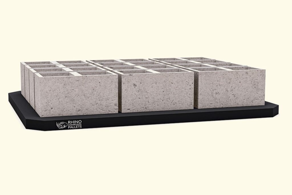Rhino composite pallets for concrete block machine production