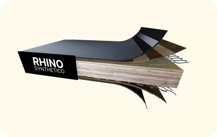 Rhino Synthetico production board with synthetic film coating for concrete block machines